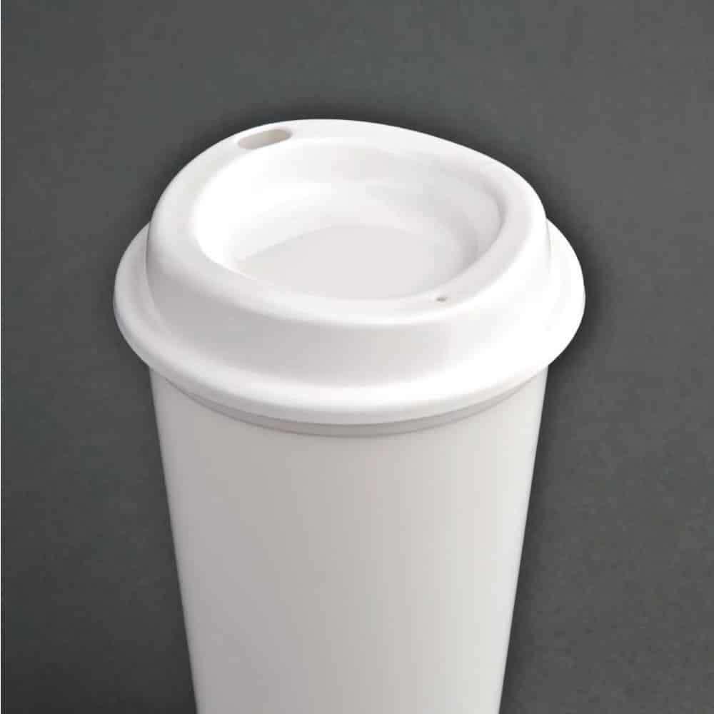 Fiesta Lid in White for Fiesta Disposable Coffee Cups Pack Quantity 50
