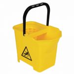 This easy to fill polypropylene mop bucket has a 14 litre working capacity which will help with any floor cleaning duties. To help reduce the risk of cross contamination and spreading bacteria, the bucket is yellow which helps you to delegate it to a specific area. Using a colour coded cleaning system is beneficial to help you maintain a hygienic and safe environment. Product features Capacity 14 litre (16Ltr max) Material Polypropylene Weight 920g Colour Yellow Warranty RBD 1 Year Easy to fill Dirt sump and grid helps to keep your water clean for longer Easy pour lip High mop sieve Colour coded Tough plastic construction for heavy use