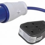 1X Single 1x Double 13A Socket to 16A Plug Fly Lead Converter Set