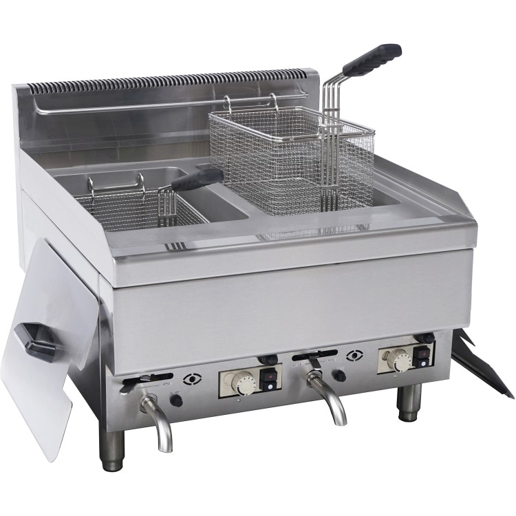 6GTRC2-750x750-gas-lpg-ng-fryer NG/LPG Fryer 2 Single Baskets 10L+10L Power Output - Image 1