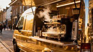 Mobile coffee van for sale in the UK.