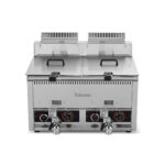 INF-12H2LPG dual tank LPG fryer front view – 2×12L commercial deep fryer stainless steel