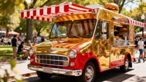 Burger van for sale in a prime location.