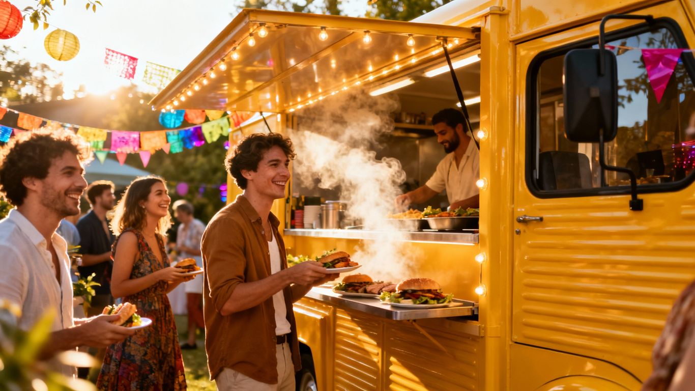 Food van serving delicious food at a party.