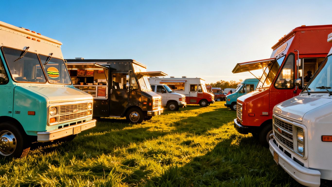 Various burger vans for sale across the UK.