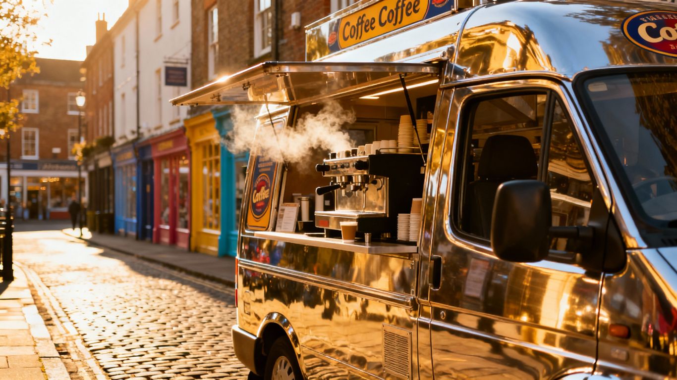 A new coffee van on a UK street.