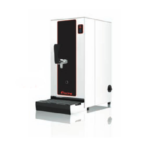 Gas water boiler inside a mobile catering van.