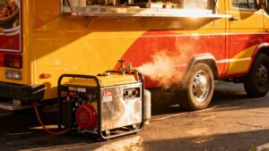LPG generator powering a mobile catering van in the UK.