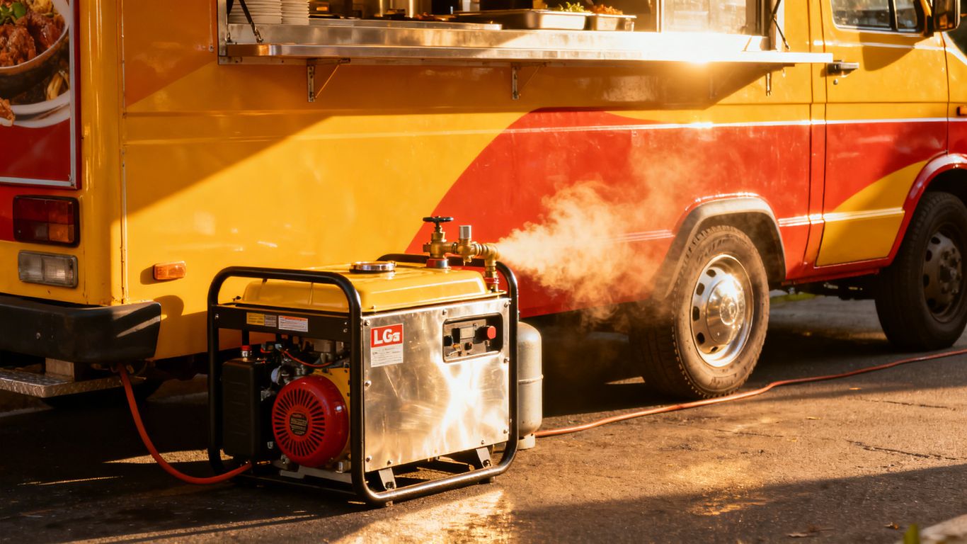 LPG generator powering a mobile catering van in the UK.