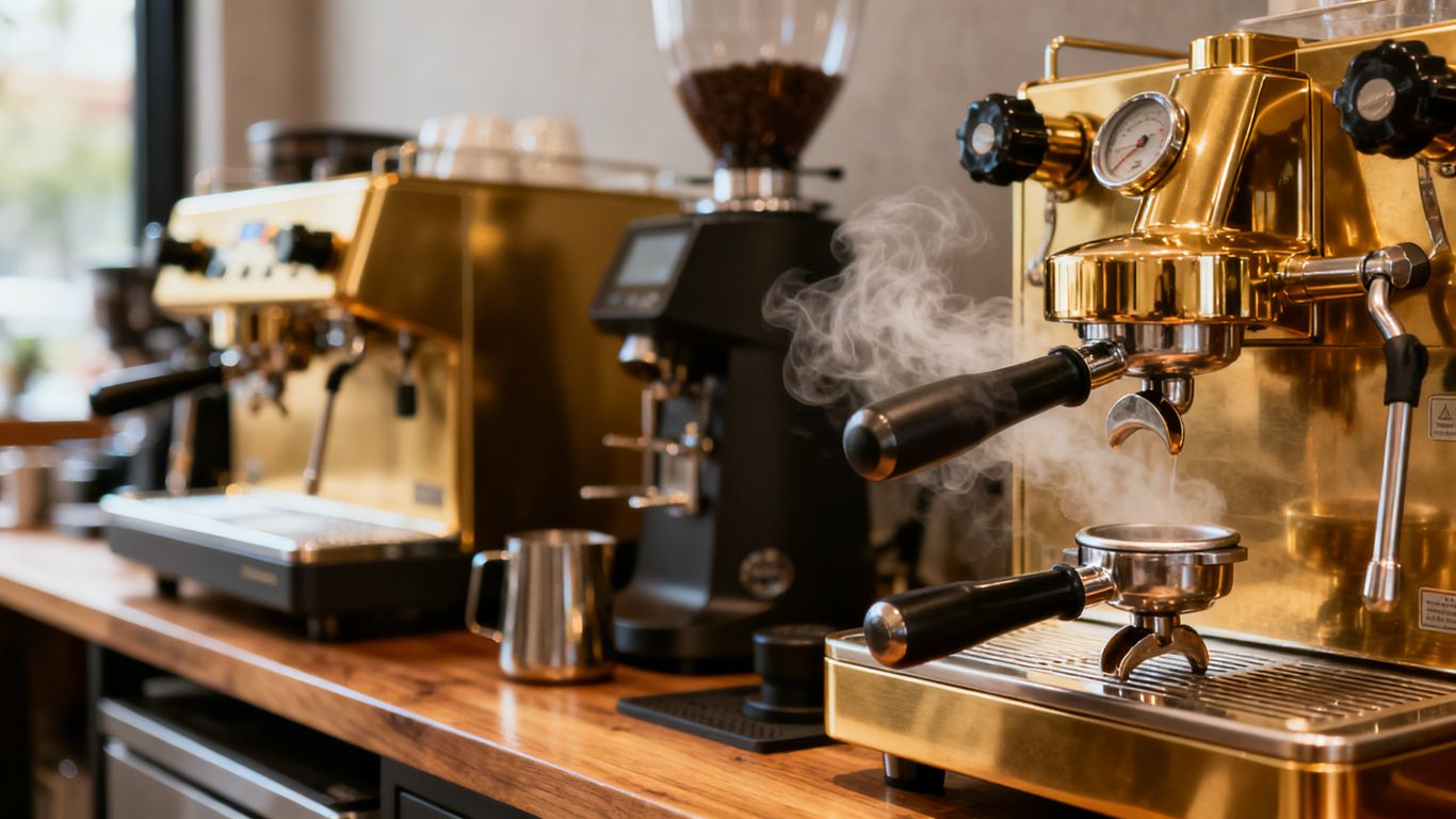 Various coffee machines for coffee vans.