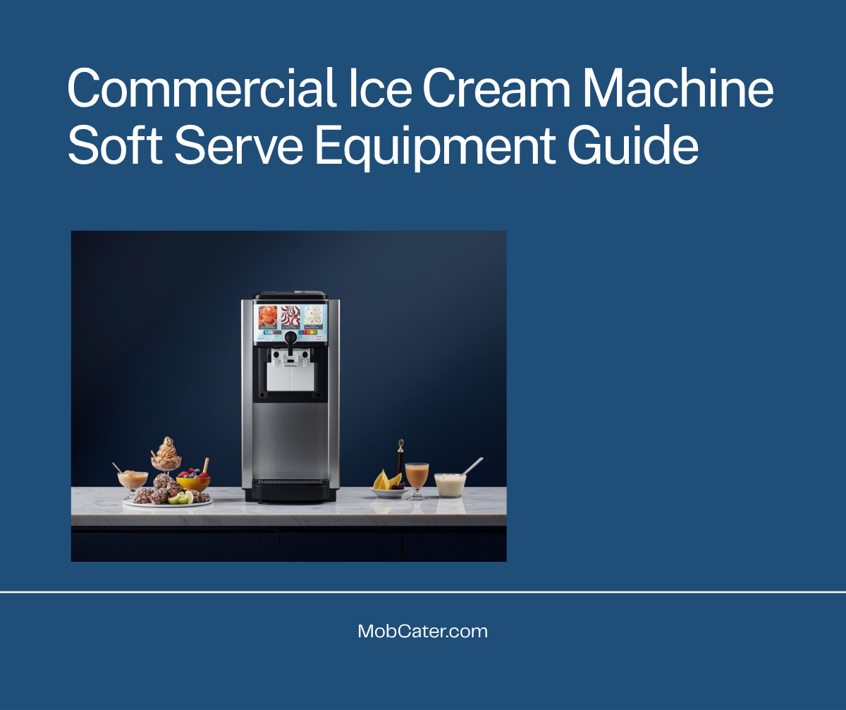 Commercial ice cream machine for soft serve mobile catering