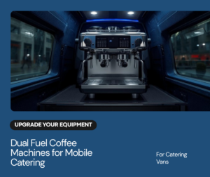 Dual fuel coffee machine for mobile catering vans