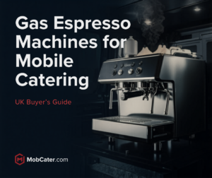 Gas espresso machine for mobile catering vans and coffee carts