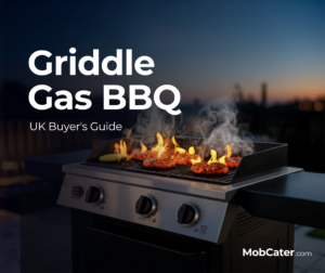 Griddle gas BBQ for outdoor cooking and mobile catering