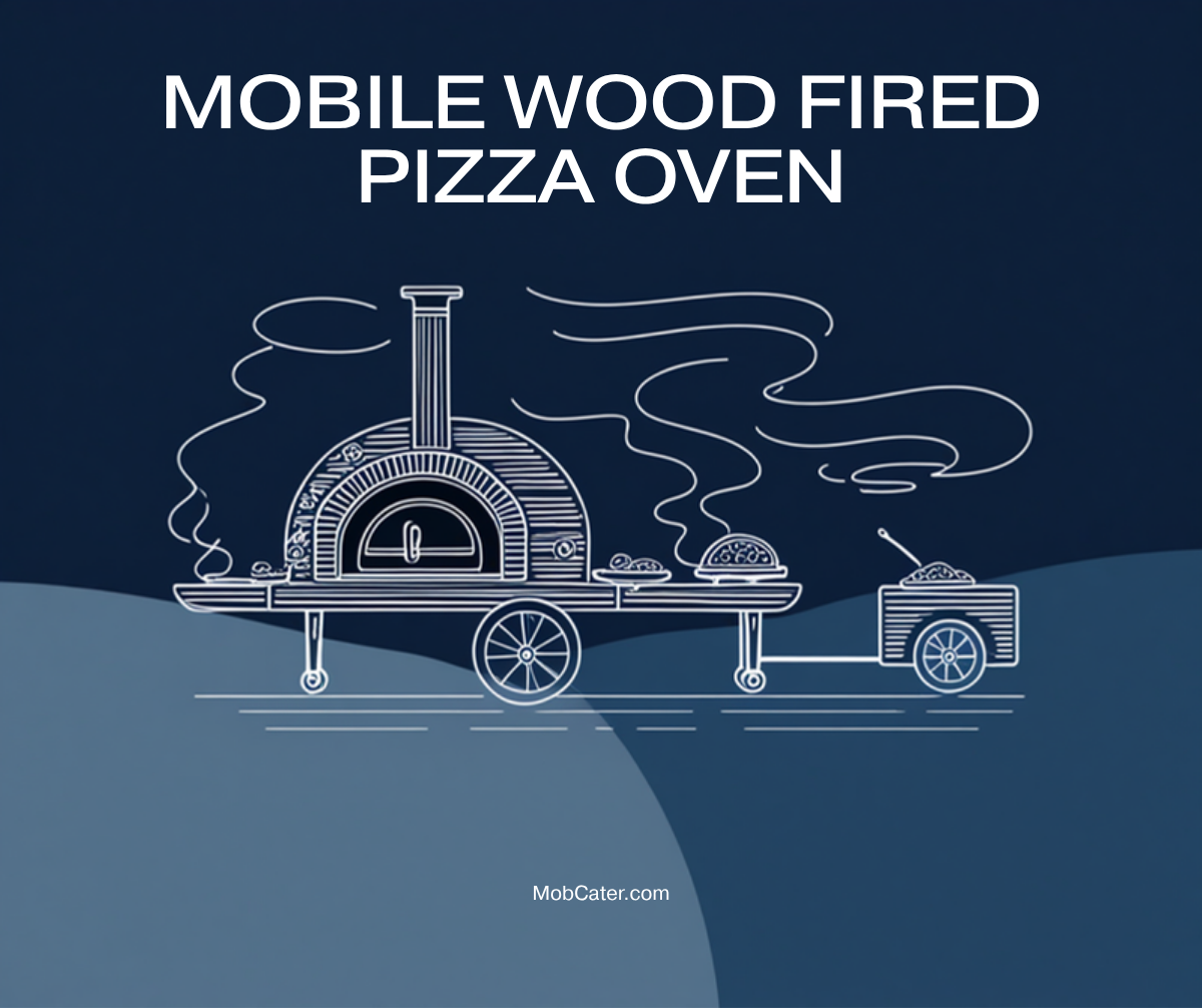 Mobile wood fired pizza oven for event catering