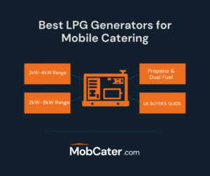 Best LPG generators for mobile catering UK buying guide infographic