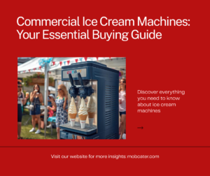 Commercial ice cream machine for mobile catering and events