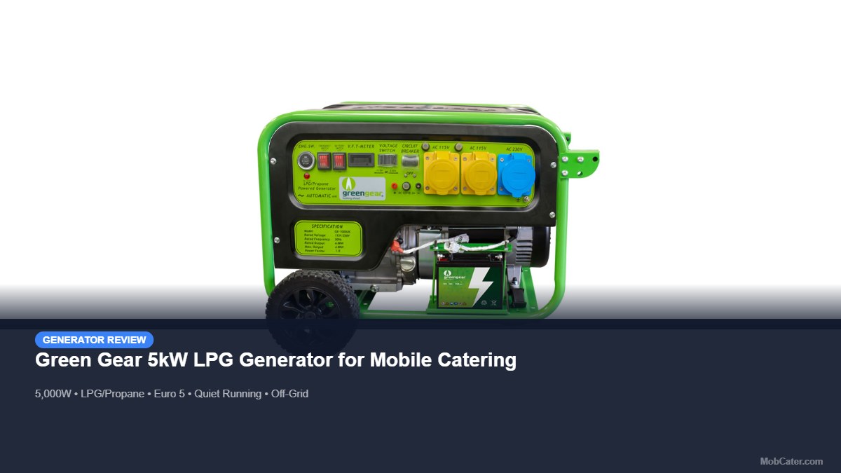 Green Gear 5kW LPG Generator for Mobile Catering product photo for mobile catering