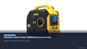 Champion Atom Fusion 3600W dual fuel inverter generator for mobile catering