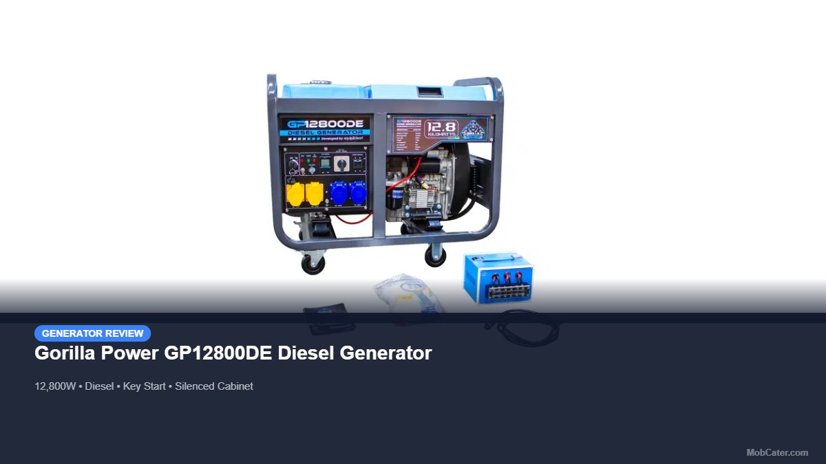 Gorilla Power GP12800DE diesel generator for large mobile catering operations