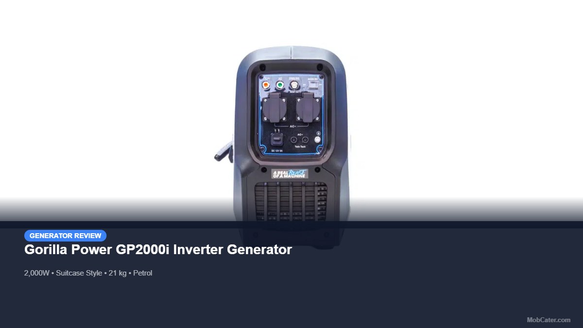 Gorilla Power GP2000i suitcase inverter generator for mobile catering