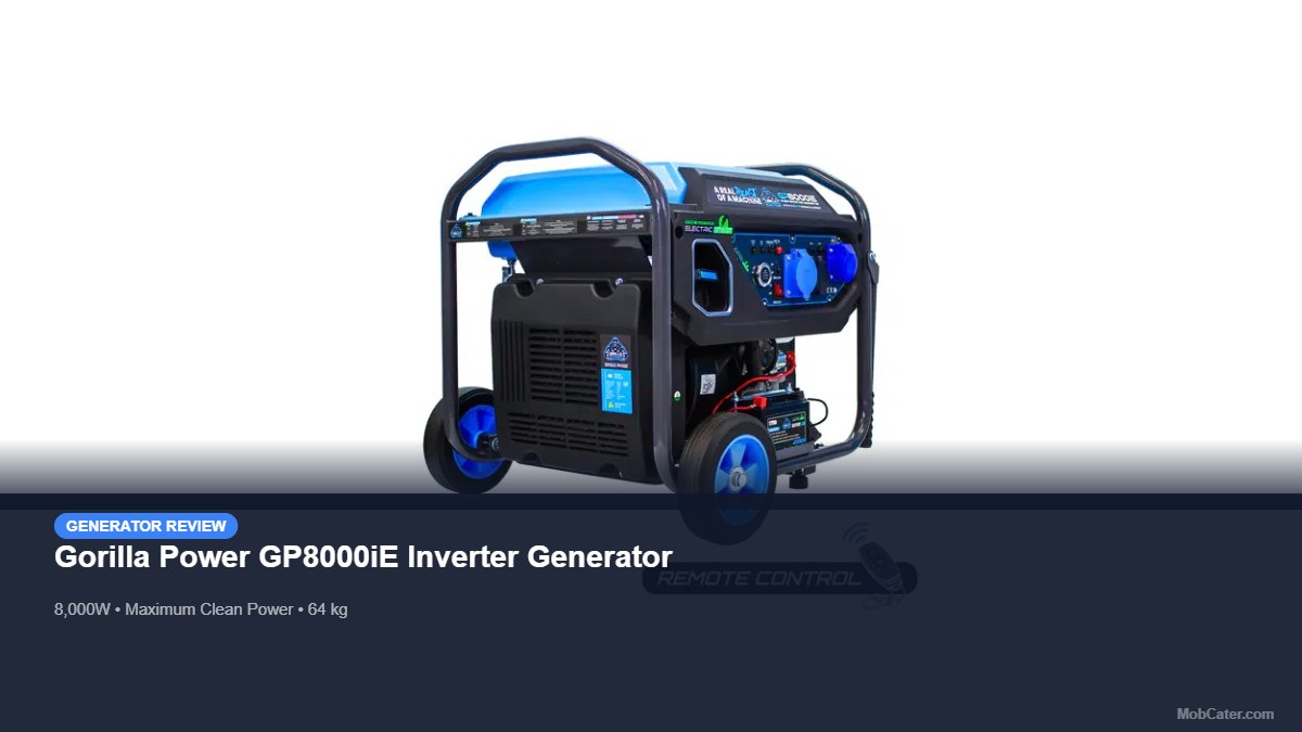 Gorilla Power GP8000iE high power inverter generator for mobile catering