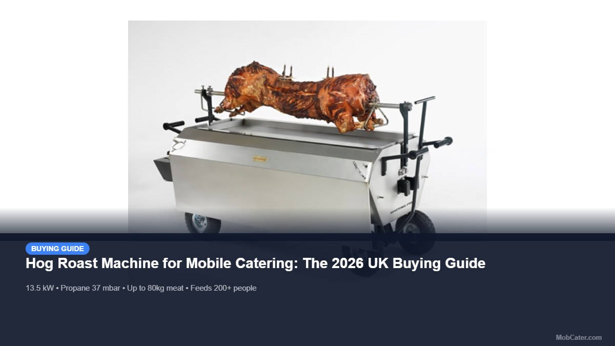 Propane hog roast machine Tasty Trotter Titan stainless steel for UK mobile catering events