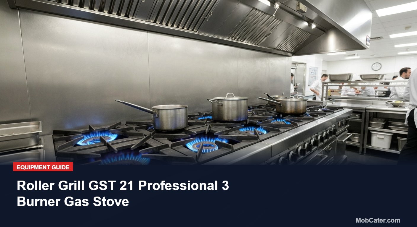 Roller Grill GST 21 Professional 3 Burner Gas Stove - Mobile Catering Equipment UK