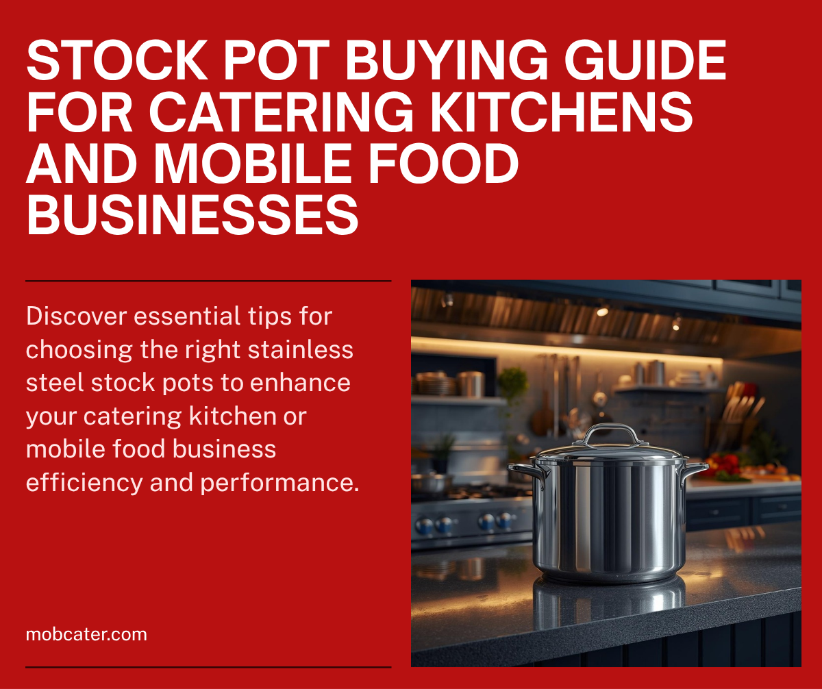 Large stainless steel stock pot for commercial catering