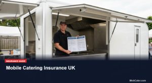 UK mobile caterer checking public liability insurance certificate at an event pitch