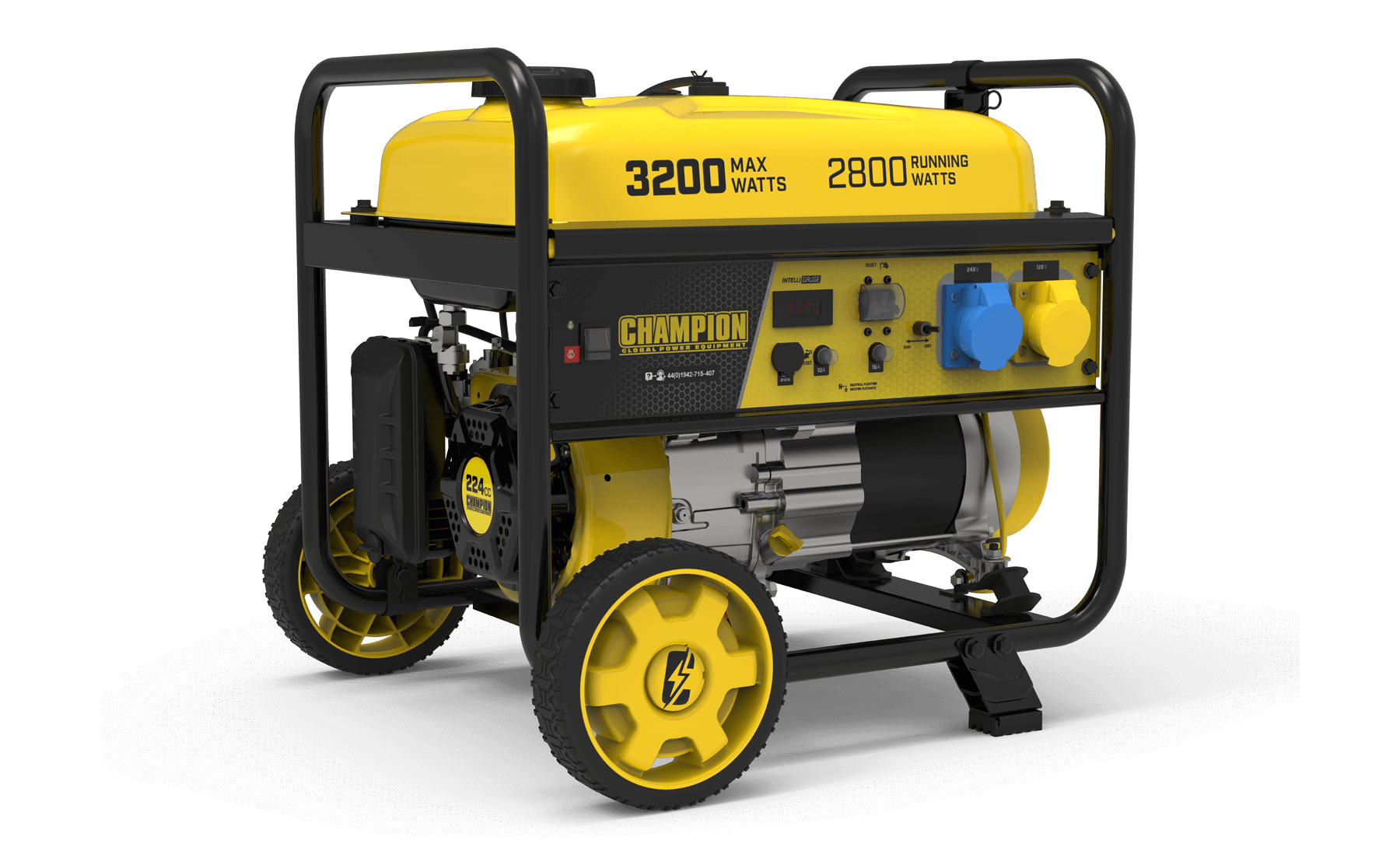 500559-UK 1 Champion 3200 Watt Petrol Generator with Wheels