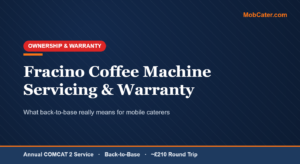 Fracino coffee machine servicing and back-to-base warranty guide for UK mobile caterers