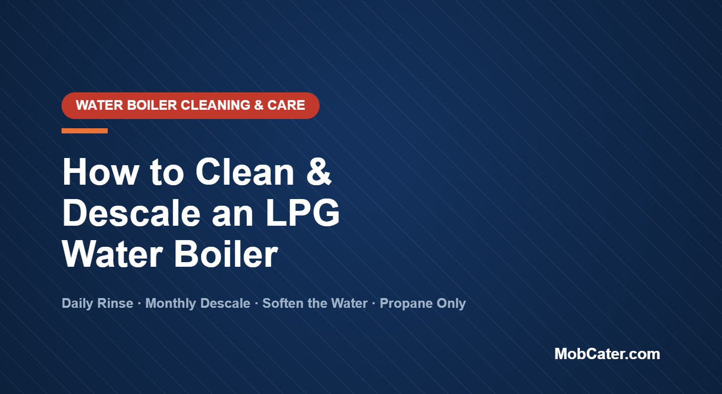 Cleaning and descaling a Fracino Atlantis Mini Gas LPG water boiler for mobile catering