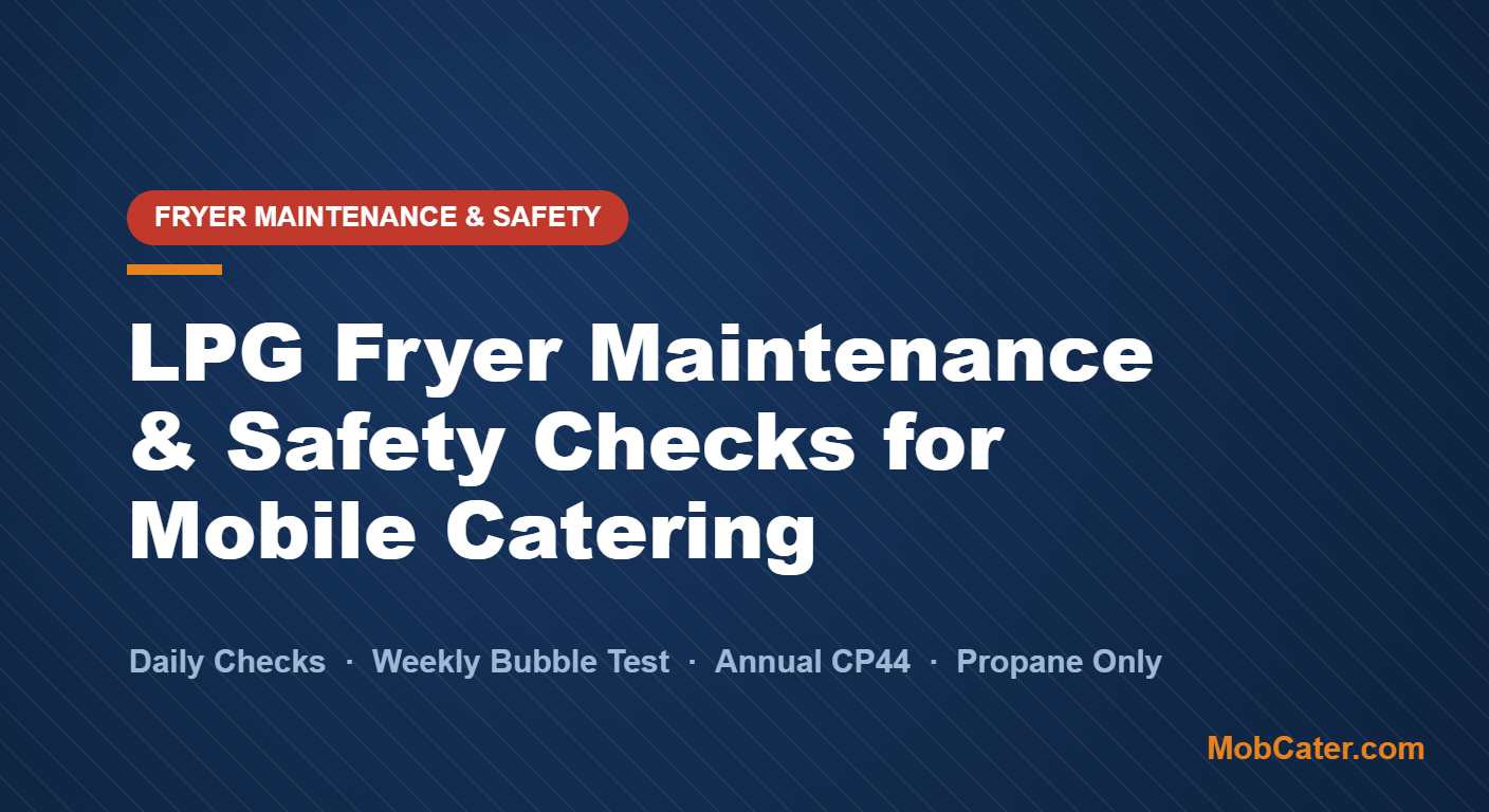 LPG catering fryer maintenance and safety checks guide for UK mobile caterers