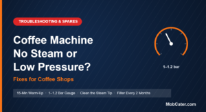 Commercial coffee machine no steam or low pressure troubleshooting guide for coffee shops