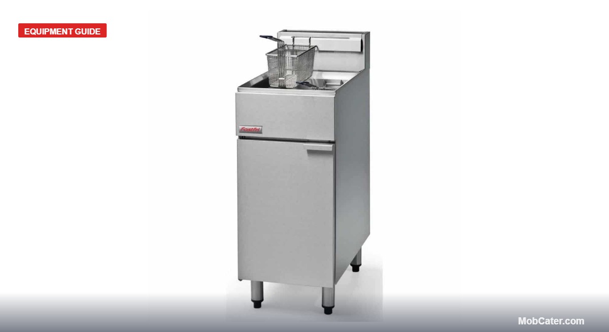 Blue Seal FastFri FF18 propane fryer, single tank twin basket free-standing unit