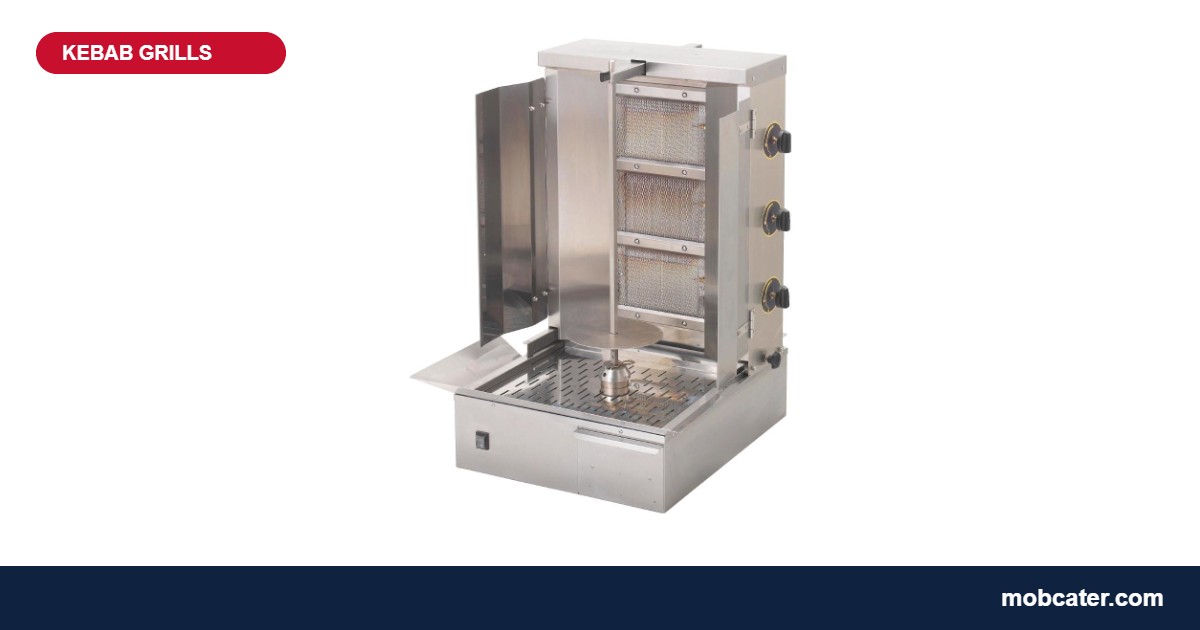 Roller Grill GR 60G LPG propane kebab and gyros grill for UK mobile catering, 10.5 kW with three ceramic burners
