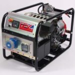 GearGB GB12000VL AS 12kVA auto-start LPG generator on red tubular steel frame