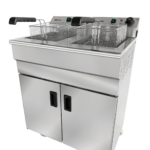 Infernus INF-162FS free standing twin tank electric fryer with baskets