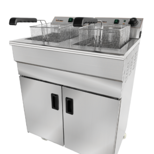 Infernus INF-162FS free standing twin tank electric fryer with baskets
