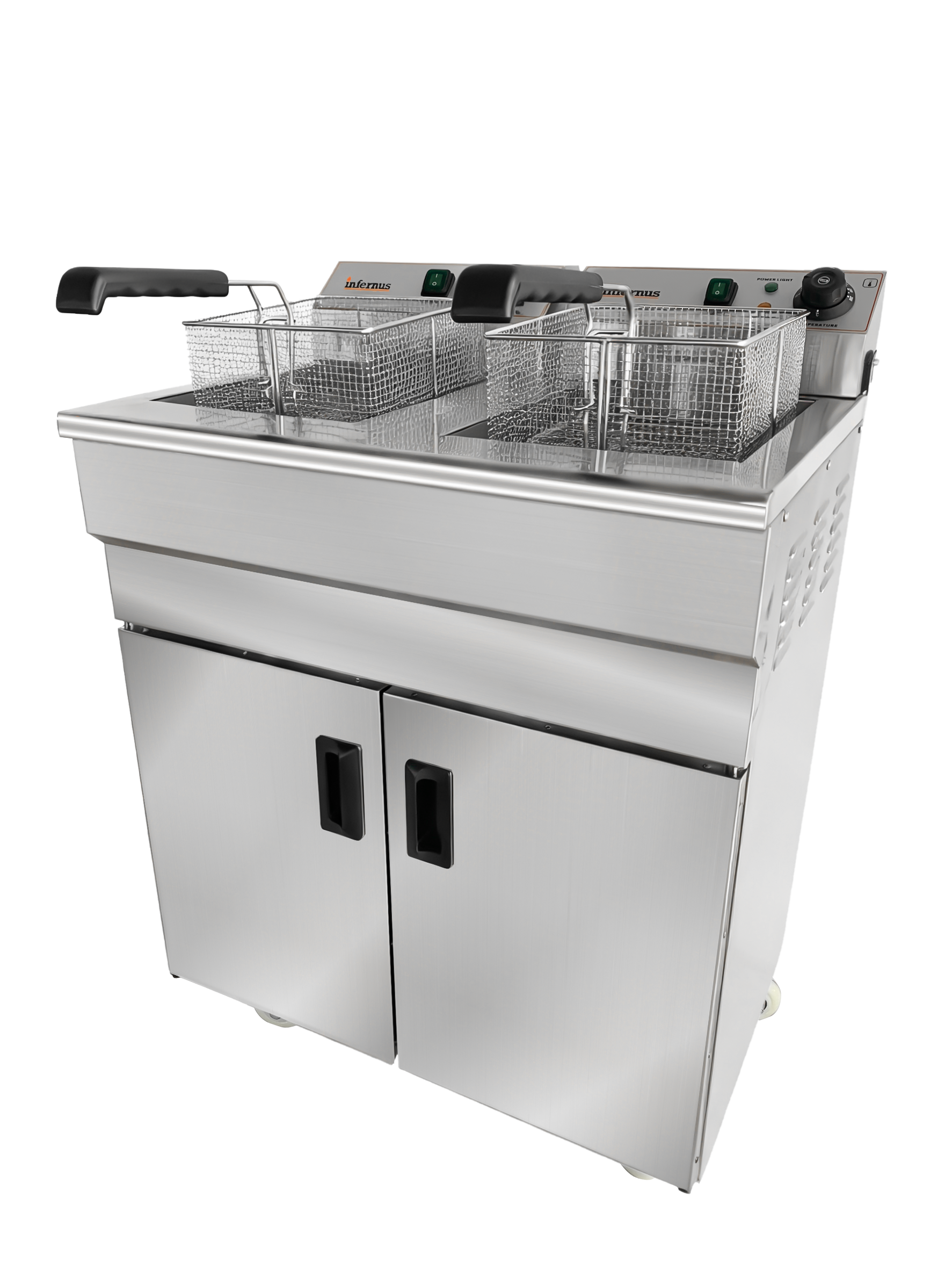 Infernus INF-162FS free standing twin tank electric fryer with baskets Infernus INF-162FS free standing twin tank electric fryer with baskets