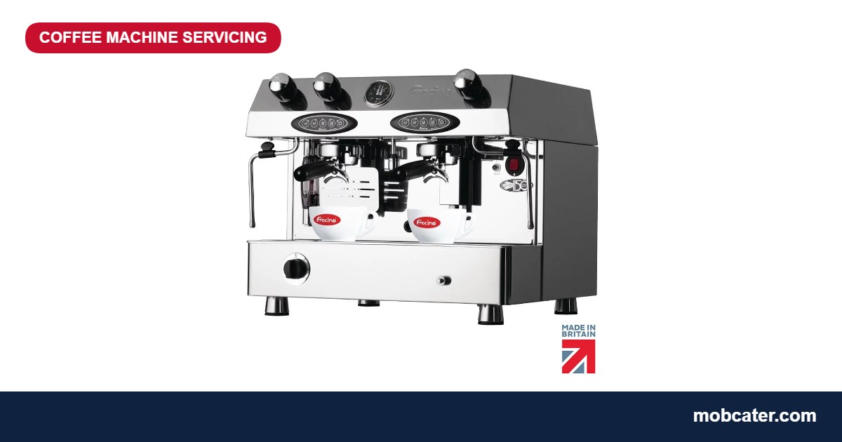 Fracino Contempo 2 Group dual-fuel commercial coffee machine, the subject of an annual service covering boiler, seals and propane checks