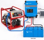 Wiring diagram showing the GB8000HL AS connected to an inverter and battery bank