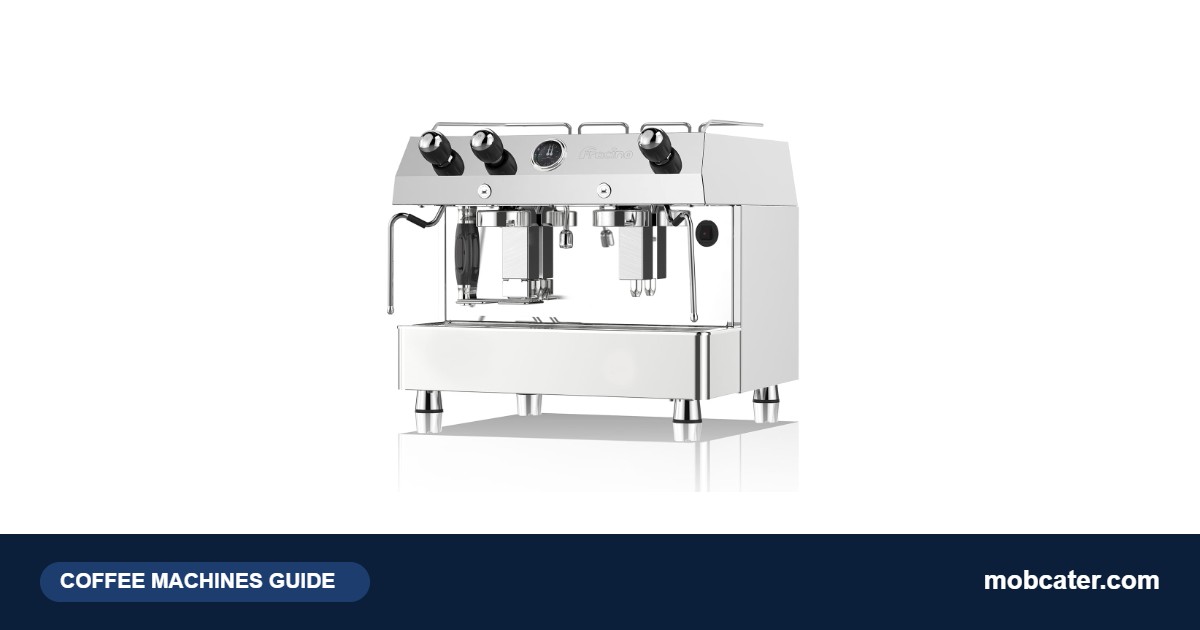 New commercial coffee machine being set up in a coffee shop