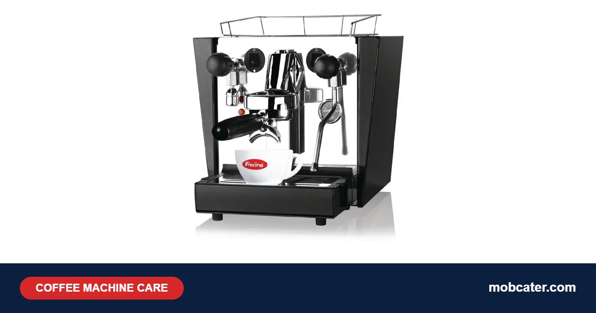Fracino Cherub espresso machine with steam wand, for cleaning the steam wand in a coffee shop