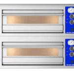 Blue Seal 830-EM twin deck electric pizza oven, front view