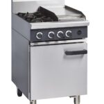 Blue Seal Cobra CR6C gas range with two burners, griddle and oven