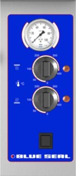Blue Seal 430-EM control panel with pyrometer and top and base thermostats