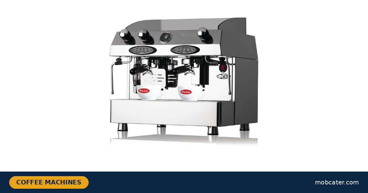 Fracino Contempo 2 Group automatic commercial coffee machine in polished stainless steel