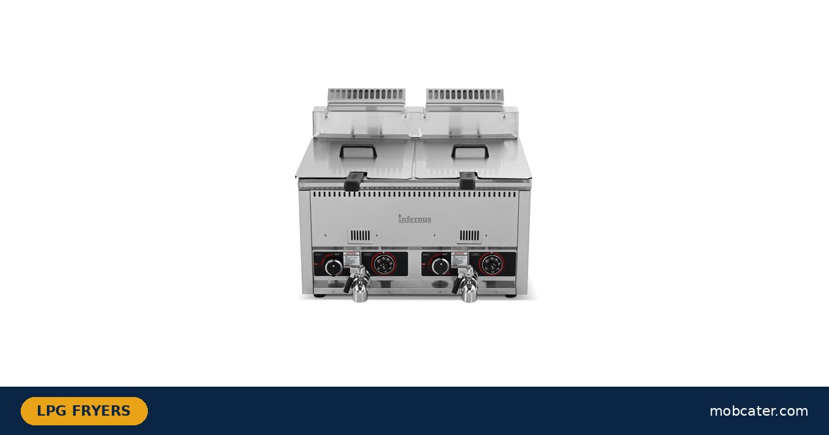 Infernus INF-12H-2LPG twin tank 12L x 2 countertop LPG gas fryer with two baskets for mobile catering
